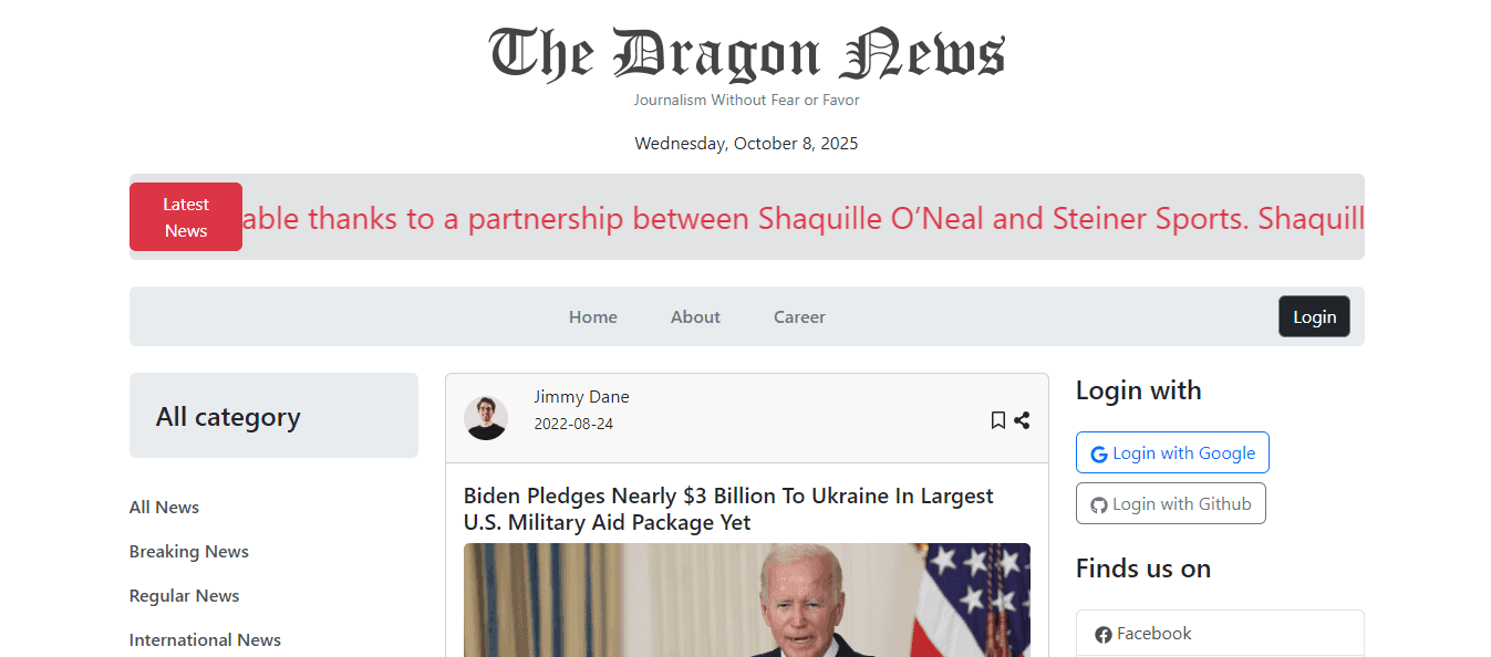 Screenshot of Dragon News