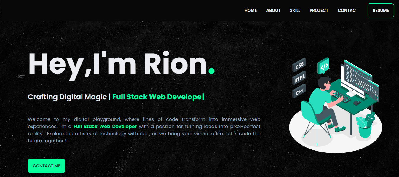 Screenshot of Portfolio
